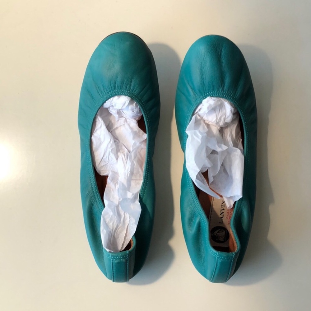 Lanvin teal ballet flat size 8.5